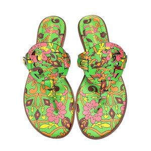 Tory Burch Miller Welt Thong Sandals Green Pink